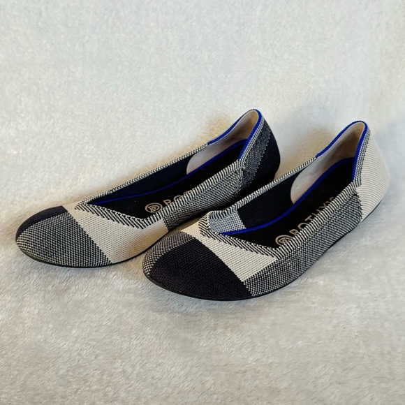 Rothy's The Flat Captoe Black Color block Textile Size US 8 - Picture 1 of 9